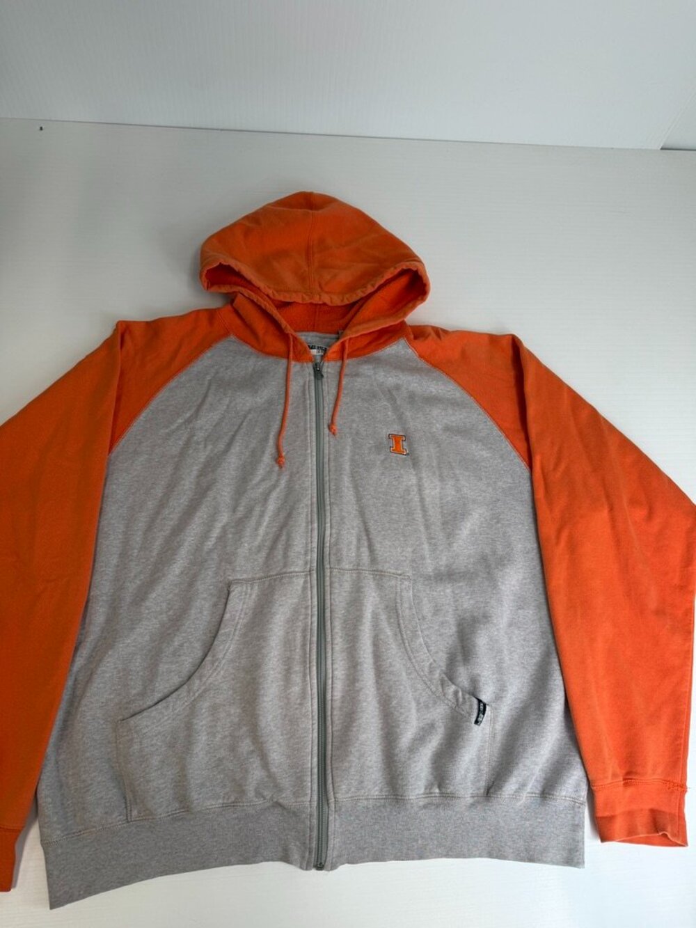 Vintage Illinois Hoodie Men Extra Large Zip Up Sweatshirt University Party Ex